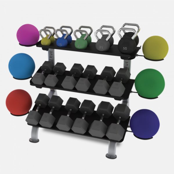 TRUE Force Line - 3 Tier Flate Tray Dumbbell Rack